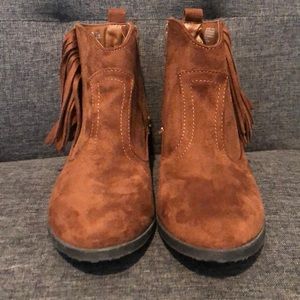 Brown Fringe Booties
